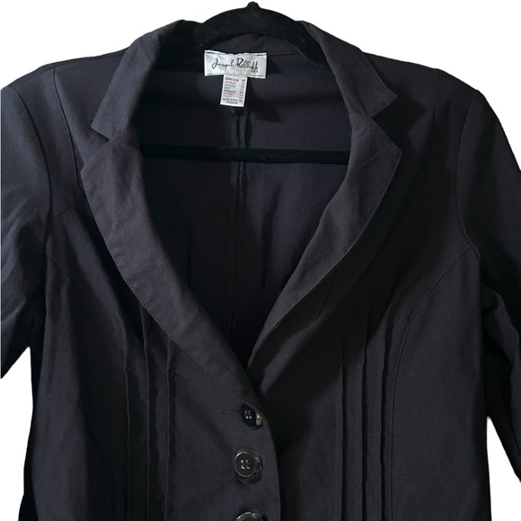 Joseph Ribkoff Size 14 Vintage Black Blazer, 3 button, cuffed sleeves, stretch - Picture 2 of 5